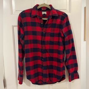 Jcrew Red and Navy Plaid Men's Flannel